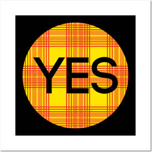 YES, Scottish Independence Lion Rampant Coloured Tartan Circle Posters and Art